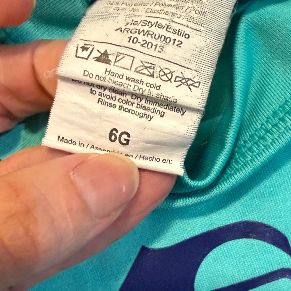 Roxy Turquoise Long Sleeve Rash Guard - Picture 2 of 3
